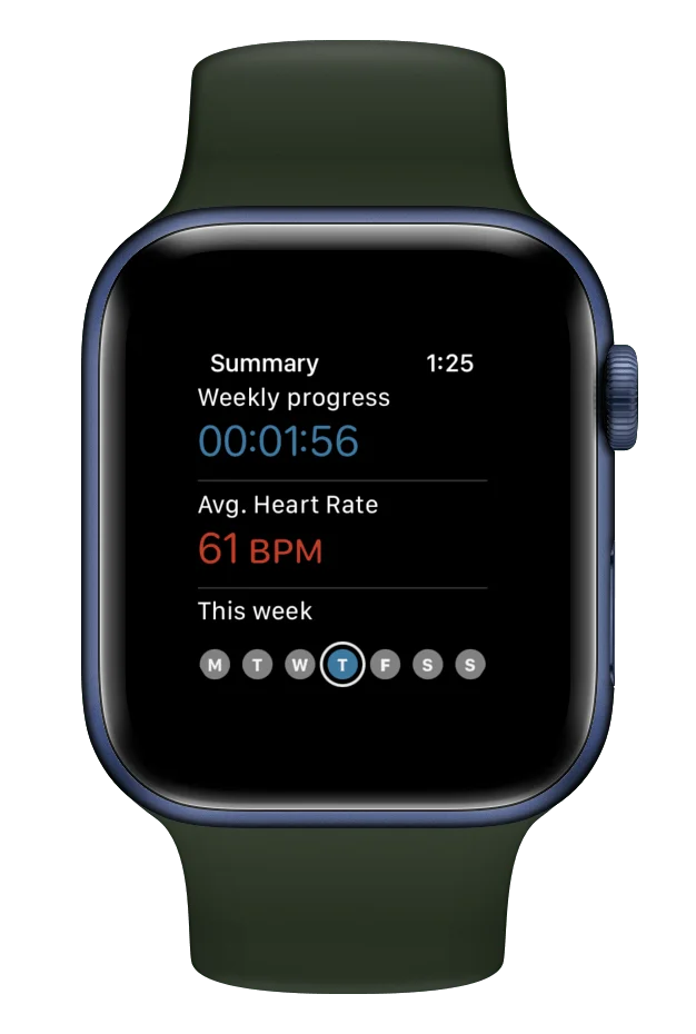 Apple watch with Coldtrack app